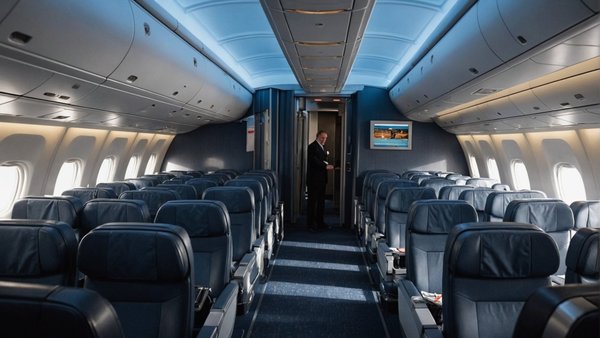 A flight in 747 american airlines business class at a reduced price
